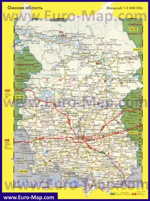 Карта Омской области (Россия) на русском языке, расположение на карте мира  с городами, метро, центра, районов и округов