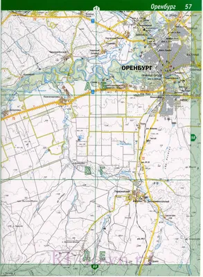 Карта Оренбурга. План схема города Оренбурга и окрестностей масштаба  1см:2км. Скачать карту Оренбурга, A0 -
