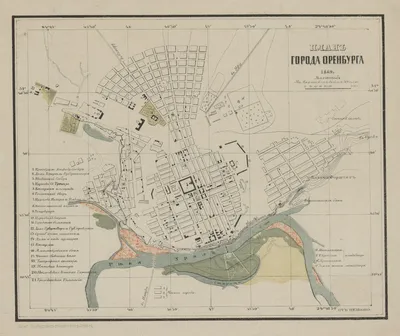 Карта Оренбурга 1760 года - картинка карты 3338x2770