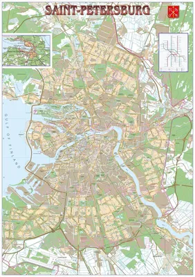 Купить карту Санкт-Петербурга на английском языке Интернет магазин CityKart