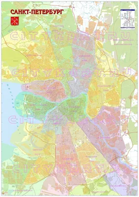 Постер карта Санкт-Петербурга купить с доставкой — Mapny