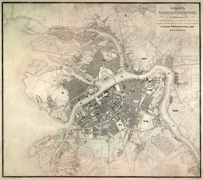 Купить литографию «Карта Санкт-Петербурга 1897 г.» в интернет-магазине  гравюр в Москве