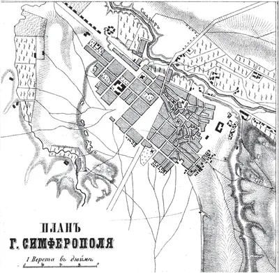 Немецкая карта Симферополя 1943 г. - картинка карты 6617x5472