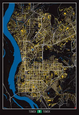 Карта Томска (Россия) на русском языке, расположение на карте мира с  городами, метро, центра, районов и округов