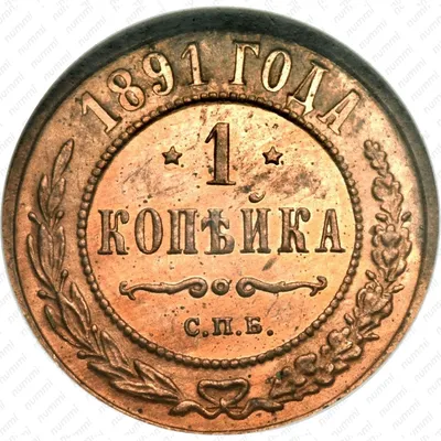 Цена 1 копейка 1891 года, СПБ