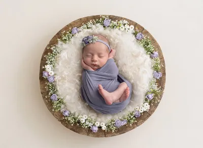 Cool Toned Baby Girl Newborn Photos | One Big Happy Photo