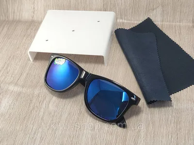 Поляризационные солнцезащитные очки (Polaroid) Ray Ban Wayfarer синие,  polarized glasses очки синие зеркальные (ID#1994547253), цена: 290 ₴,  купить на Prom.ua