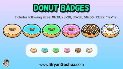 ANIMATED Donut Emote Twitch Emote Youtube Emote Discord Emote Community  Emote Streamer Emote - Etsy