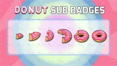 Donut Twitch Badges, Yummy Bit Badges, Donut, Food, Sprinkles Channel  Points, Subscribers, Loyalty, Item for Stream, Discord, Youtube - Etsy