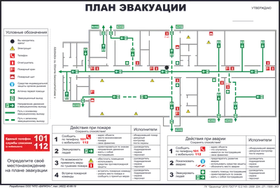 План эвакуации людей при пожаре: требования ГОСТ, виды, образец | Ст-Авто