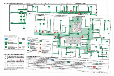 Печать планов эвакуации в Москве, цены на изготовление планов эвакуации на  заказ