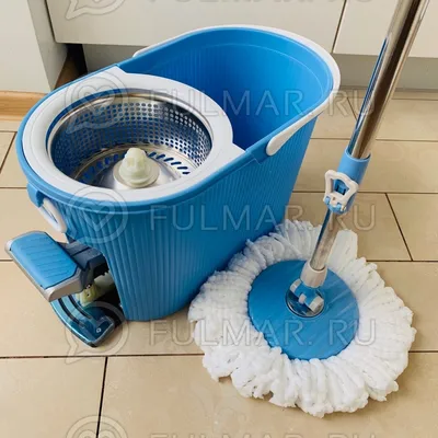 Швабра и ведро с отжимом Spin Mop 7,5 л. стальная педаль