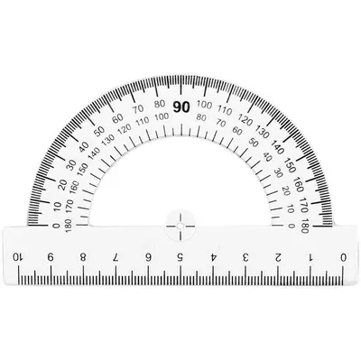 Транспортир 10см, 180° ArtSpace, пластиковый, прозрачный (арт. 308113)  купить в магазине Арсенал007.