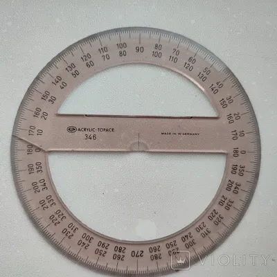 Транспортир 10 см 180°, прозрачный, пластиковый, в ассортименте. купить  оптом или в розницу