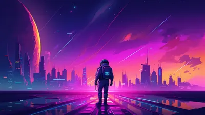 Desktop Background Wallpaper | Astronaut | Space | Retro | 1080p/1440p/4k |  eBay