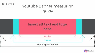 How To Design a YouTube Banner of 2048x1152 pixels - Picmaker