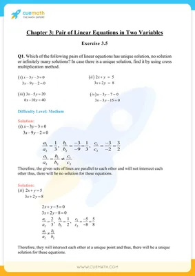 NCERT Solutions for Class 10 Maths Chapter 3 Exercise 3.5 Pair of Linear  Equations in Two Variables