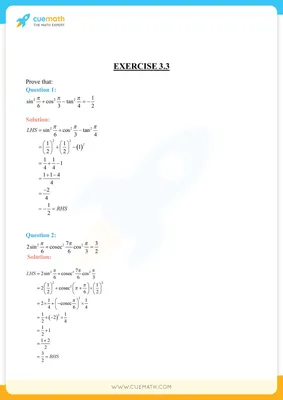 NCERT Solutions for Class 11 Maths Chapter 3 Exercise 3.3 - Download free  PDF