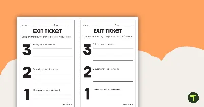 3-2-1 Exit Ticket Template | Teach Starter
