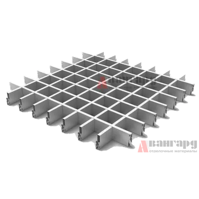 Потолок Грильято обслуживаемый (разборный) DL15(GL15) 75х75 h37 металлик  купить в Красноярске с доставкой