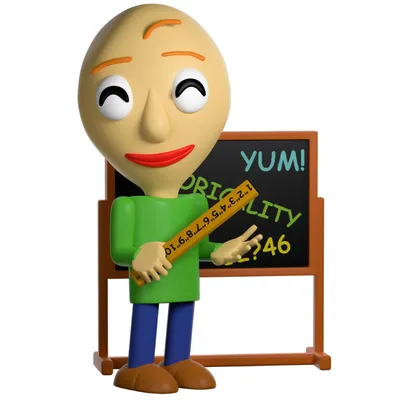 Baldi basics character sitting in a chair on Craiyon