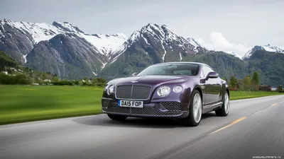 Bentley supersports на дороге на фоне заснеженных скал - обои на рабочий  стол