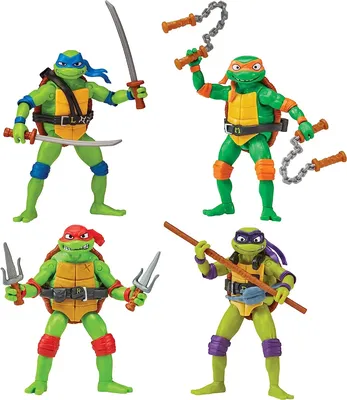 Фигурки Черепашки-Ниндзя Погром мутантов — TMNT Mutant Mayhem Basic Figure  Turtle 4-Pack - купить в GeekZona.ru