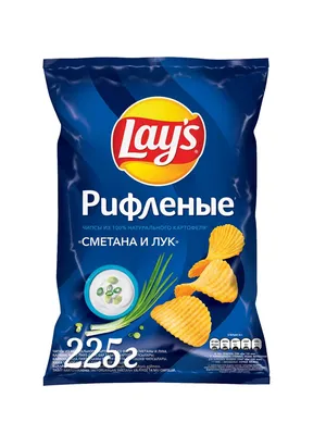 Лэйс Lay's Рифленые чипсы картофельные Сметана и лук 225 гр купить оптом