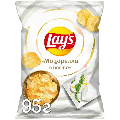 Чипсы Lays картофельные со вкусом моцарелла с песто, 95г - купить с  доставкой в Москве в Перекрёстке