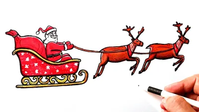 How To Draw Santas Sleigh - YouTube