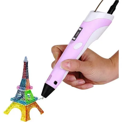 3D-ручка с дисплеем и аксессуарами голубая (3DPen-2) купить в Киеве |  Магазин Кнопка