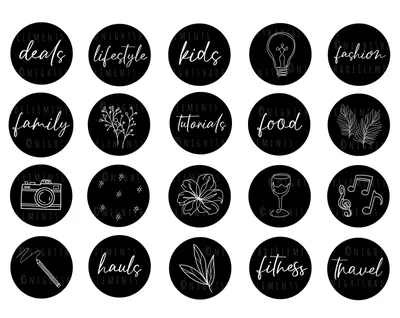 highlights covers. Elegant black and white instagram stories covers. Icons  for personal social media. Vector, editable. 26757358 Vector Art at Vecteezy