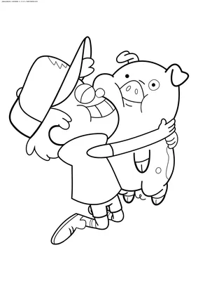 Раскраска Диппер и Пухля | Раскраски Гравити Фолз (Gravity Falls free  coloring pages)