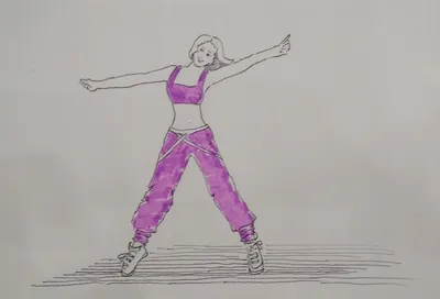 Drawing - girl dancing sports dance. Рисунок - девушка танцует. — Steemit