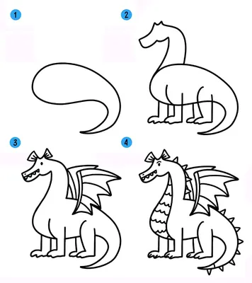 Как нарисовать (рисовать) дракона » Рисуем легко и поэтапно - мастер-классы  по рисованию дракончиков, рисунки для срисовки для детей и начинающих  карандашом и красками