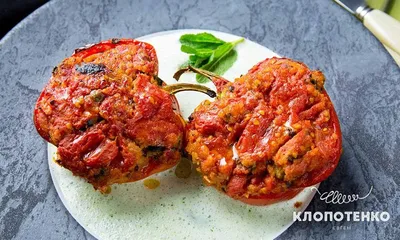 Фаршированный перец с куриным филе и рисом в духовке