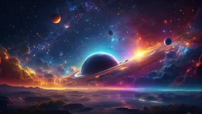 Download wallpaper 1920x1080 colorful, galaxy, space, digital art, full hd,  hdtv, fhd, 1080p wallpaper, 1920x1080 hd background, 9195