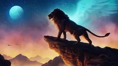 Download wallpaper 1920x1080 king of forest, lion, fantasy, art, full hd,  hdtv, fhd, 1080p wallpaper, 1920x1080 hd background, 17706