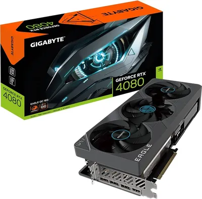 Amazon.com: GIGABYTE GeForce RTX 4080 Eagle OC 16G Graphics Card, 3X  WINDFORCE Fans, 16GB 256-bit GDDR6X, GV-N4080EAGLE OC-16GD Video Card :  Electronics