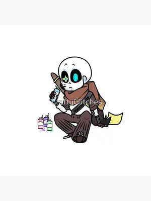 Colorful depiction of ink sans from undertale on Craiyon