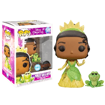 Фигурка Принцесса Тиана и Навин блестящие (Princess Tiana and Naveen  Glitter (Эксклюзив)) — Funko POP