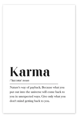 Karma Definition\" Poster for Sale by Amris Bamazruk | Redbubble