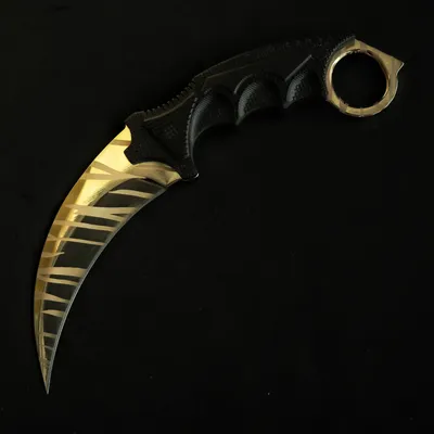 24K Gold Tiger Tooth Karambit 2.0 - Real Video Game Knife Skin - –  Elemental Knives