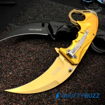 9\" TAC FORCE SPRING FOLDING BLADE Tactical Pocket Karambit Gold Knife  ASSISTED | eBay