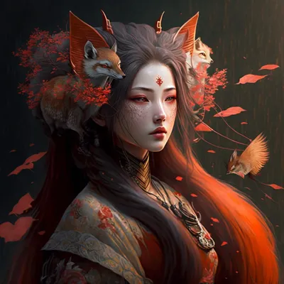 Whimsical Ultra Cute Kitsune in Fairytale Landscape · Creative Fabrica