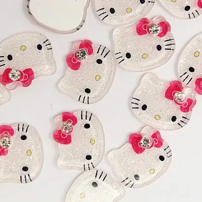 Кабошон серединка для заколок Китти Hello Kitty с блеском купить по цене  9.50 грн в магазине рукоделия 100 идей