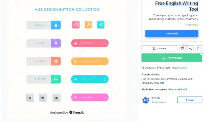 Colorful blank web button icons set cartoon style Vector Image