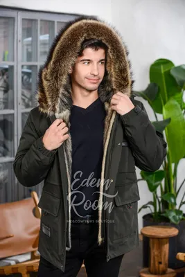 Синяя парка с мехом песца. — Parka Store