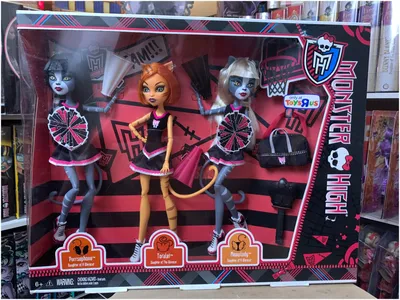 Набор из 3 кукол MONSTER HIGH Чирлидеры - Пурсефона, Мяулодия и Тореляй «  Каталог «