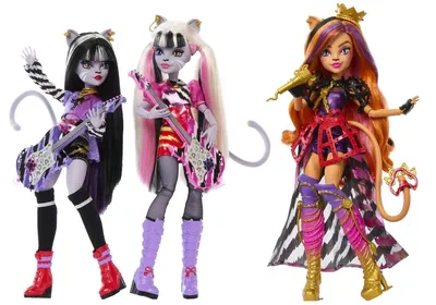 Набор кукол Monster High Hissfits - с Мяулоди, Пурсефоной и Торалей